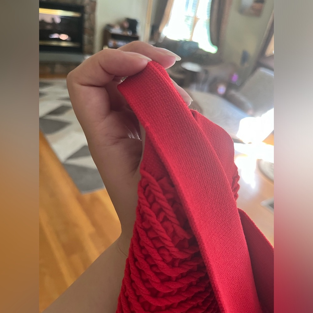 🌹 Kiss & Fly Red Spandex Nylon Mini Skirt 🌹 - Picture 4 of 4